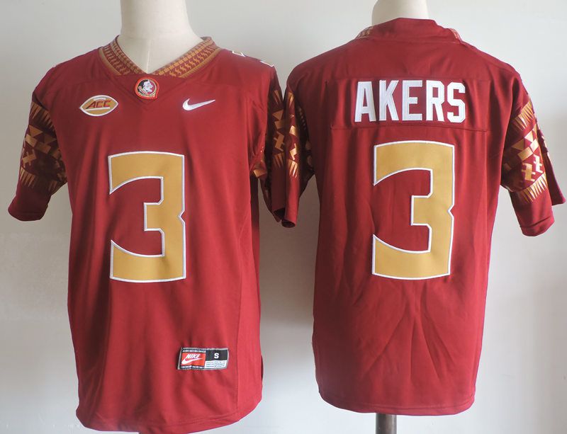 Men Florida State Seminoles FSU #3 Akers Red 2024 Nike Vapor NCAA Jersey